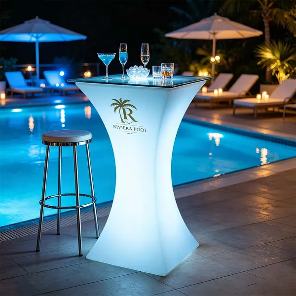 Wholesale Led Bar Table 16 Color Changing Illuminated Table Waterproof Outdoor Furniture Event Party Led Cocktail Table photo-5