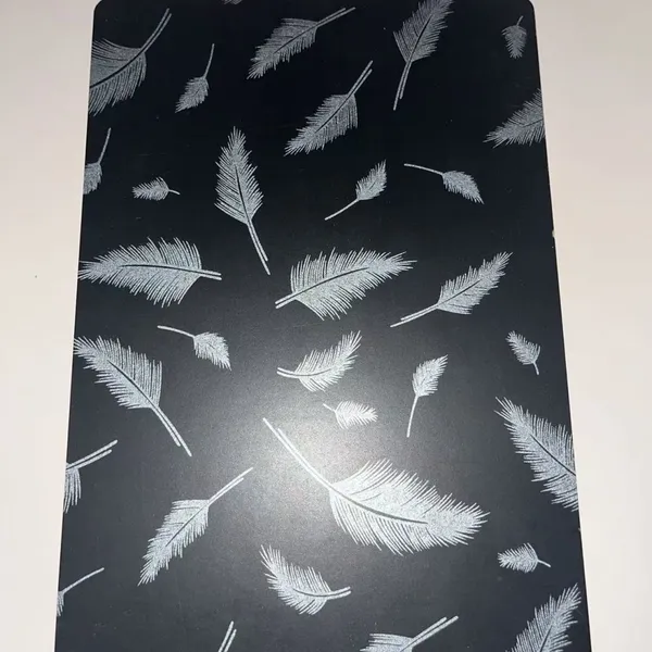 Black Feather Pattern Solid‑Core Ecological Board, No‑Paint Decorative Panel for Cabinet & Wardrobe Door