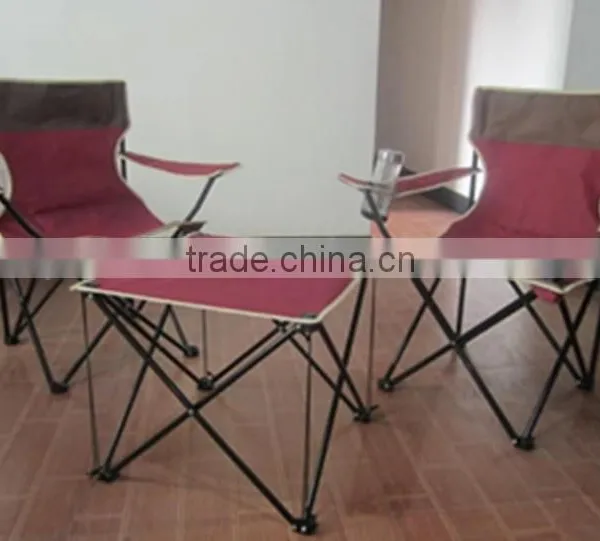 Outdoor Beach Double Combo Folding Camping Desk and Chair Set