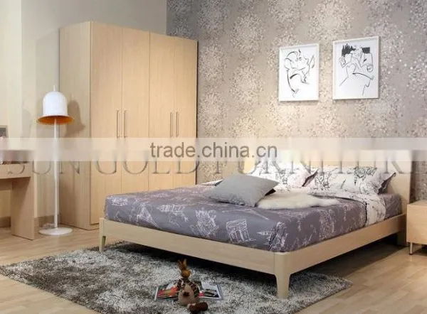Latest Double Bed Designs Wooden Bed Picture(SZ-BT008) photo-2