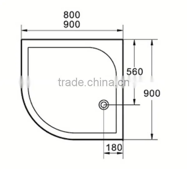 SUNZOOM 800mm Shower Tray,semi-circle Shower Tray,custom Shower Tray 80x80 photo-2
