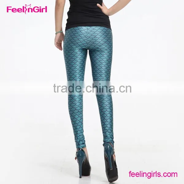 Accept Print Logo Custom Wholesale Fish-Pattern Women Leggings photo-6