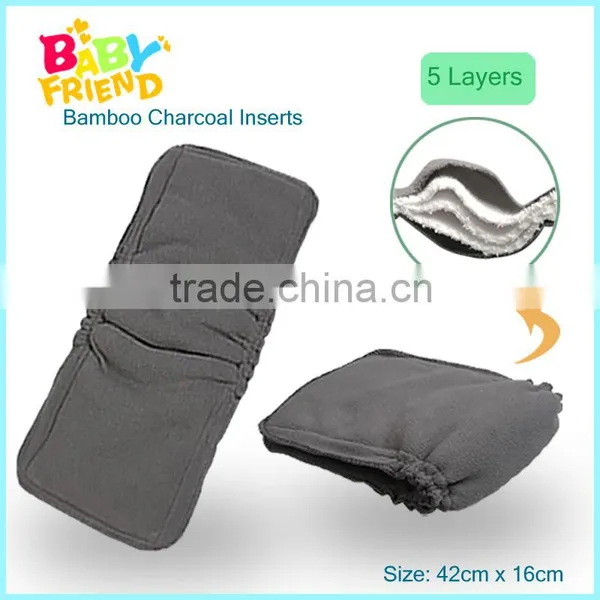 Leak Guard Organic Bamboo Charcoal Double Gusset Diaper Insert Quality Choice photo-2