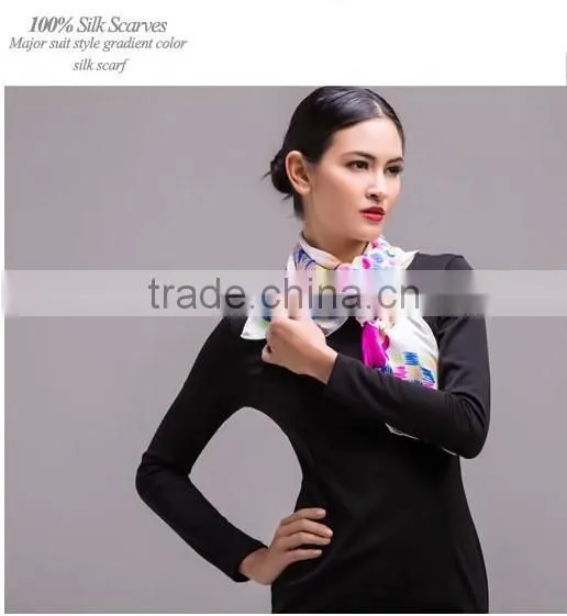 Flower Design 100%silk Twill Square Scarf photo-4