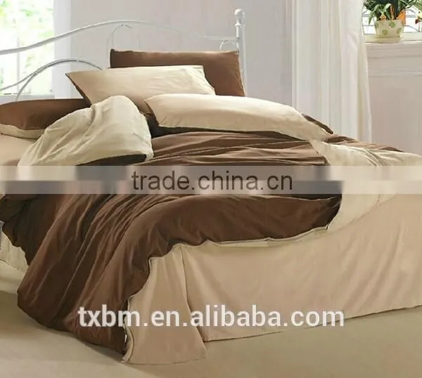 Polyester Sanding Fabric Solid Color Bedding Set photo-4