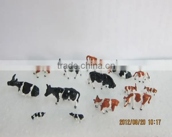 Model Figure, Model Animals, Scale Animals for Z Scale, Plastic Building Resin Farm Cow for 1/150 photo-3