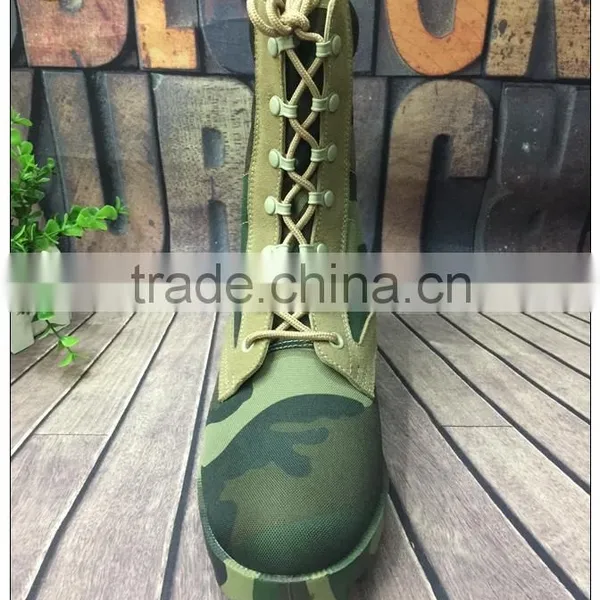 Hot Sale Green Camouflage Oxford Fabric Army Combat Tactical Boots photo-2
