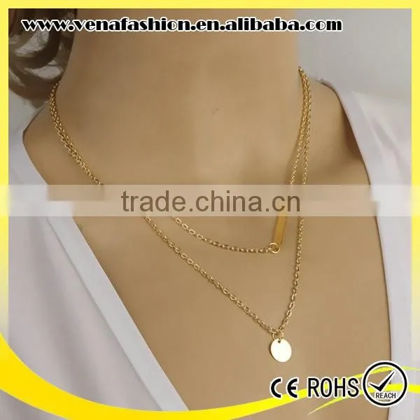 cheap couple layers women necklace, double layered necklace
