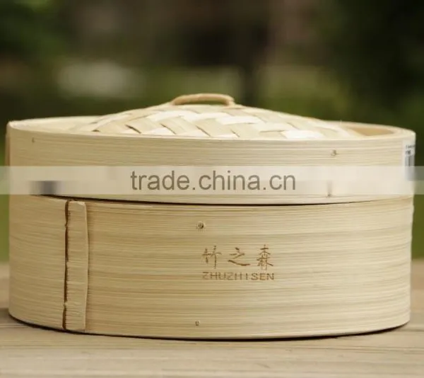 Various Printed 12 Inch Bamboo Steamer One Layer One Lid photo-5