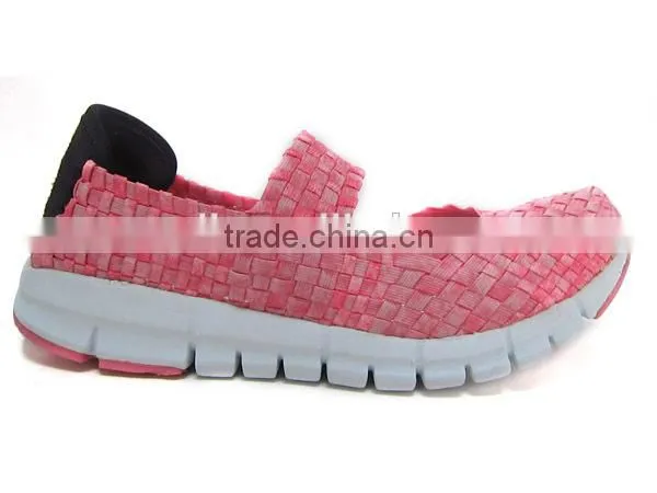 Lady Woven Elastic Sport Shoes Knit Upper MD Outsole