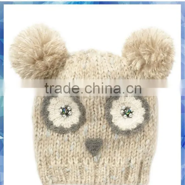 Women Owl Face Knit Cute Hats/funny Knitted Owl Hat/cartoon Knitted Hat