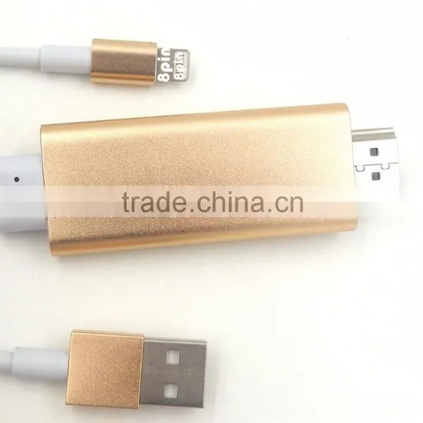 2016 New Design Cable HDTV Cable 8 Pin to HDM I Cable HDM I Cable Adapter Transfer Audio MHL Cable for Iphone to TV photo-2