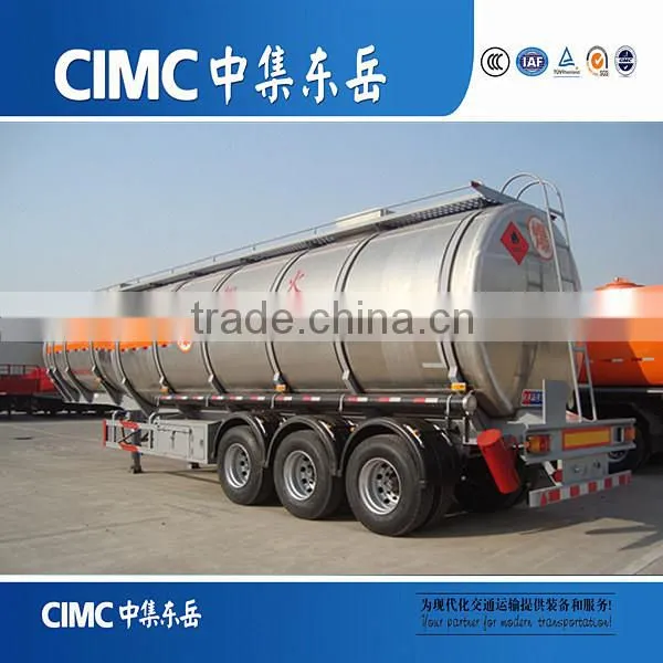 CIMC New Tri-axle 42000L Aluminum Alloy Oil Transport Fuel Tank Trailer photo-3