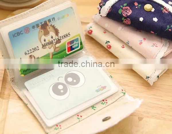 Fancy Canvas Business Card Case Credit Card Wallet Purse Name Card Holder Passport ID Card Wallet