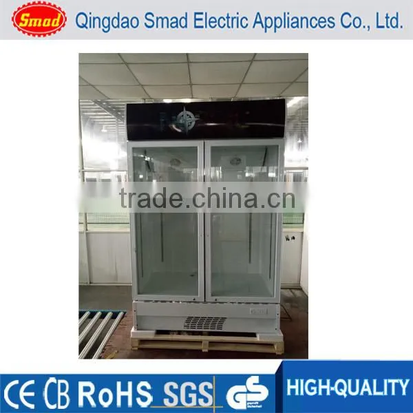 Supermarket Showcase Refrigerators Vertical Refrigerated Showcase Two Door Beverage Coolers photo-5