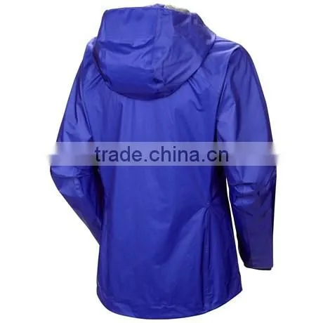 Ladies Custom Brand Printed Logo Waterproof and Windproof Rain Jacket photo-2