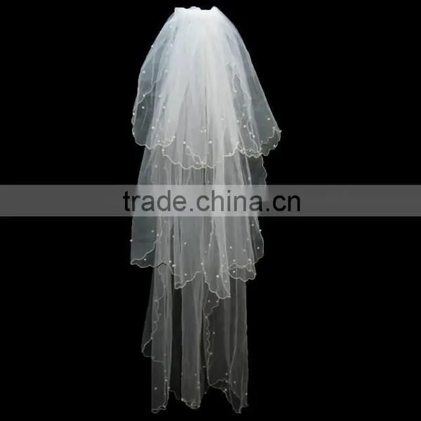 High Quality Tulle Beaded Popular Bridal Veils photo-2