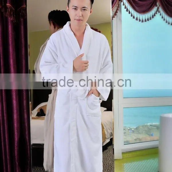 White Waffle Bathrobe.cotton Bathrobe photo-4