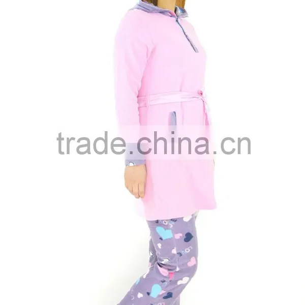 Kevince Women Polar Fleece Pyjamas Set Purple Heart 1000pcs up OEM Factory Directly photo-2