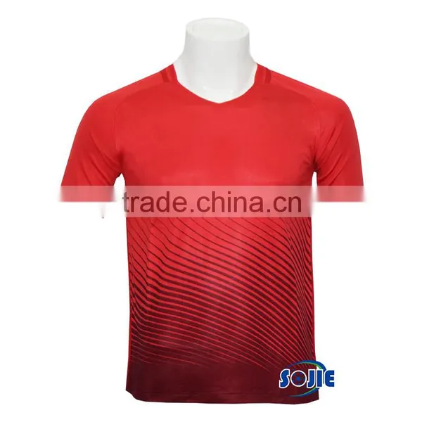 Customize a New Style Red Color Soccer Jersey Grade Original European 2016 photo-2