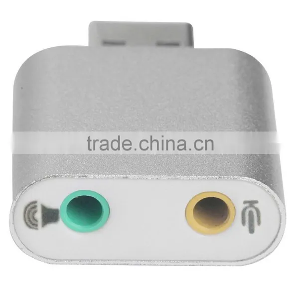 Aluminum USB External Stereo 7.1 Channel 3D Sound Card Adapter 3.5mm Aux Out photo-5