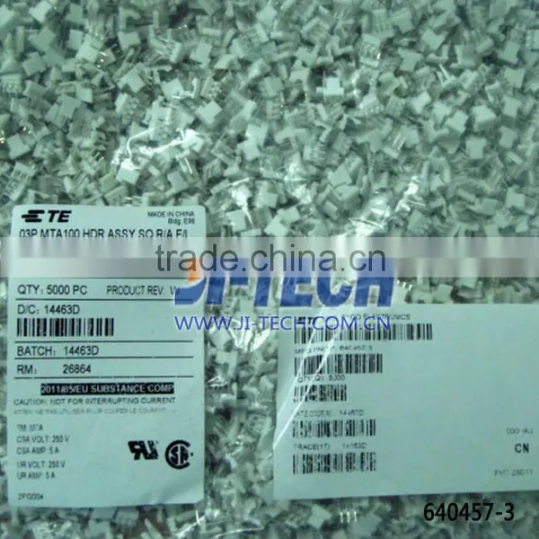 2.54mm Pitch PCB Wire to Board Connector TE 3P MAT100 HDR ASSY SQ Connector 640457-3 Right Angle Header 3 Pin Through Hole photo-6