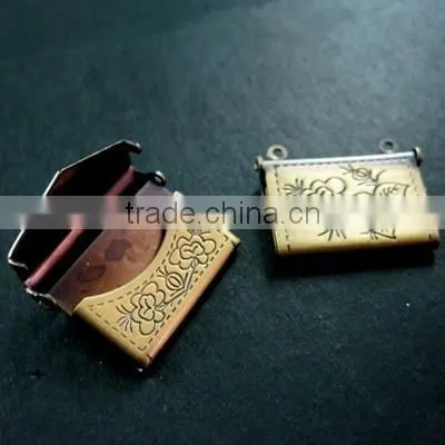 13x21mm Vintage Style Antiqued Brass Bronze Envelope Photo Locket Pendant Charm DIY Supplies 1191001 photo-3