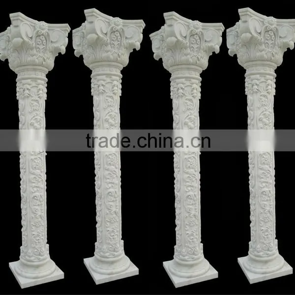 Classic Red Greek Decorative Square Columns