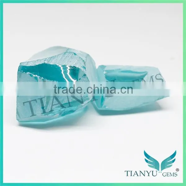 Manufacturers China Factory Blue Topaz Rough Synthetic Aquamarine Stones for Sale photo-2