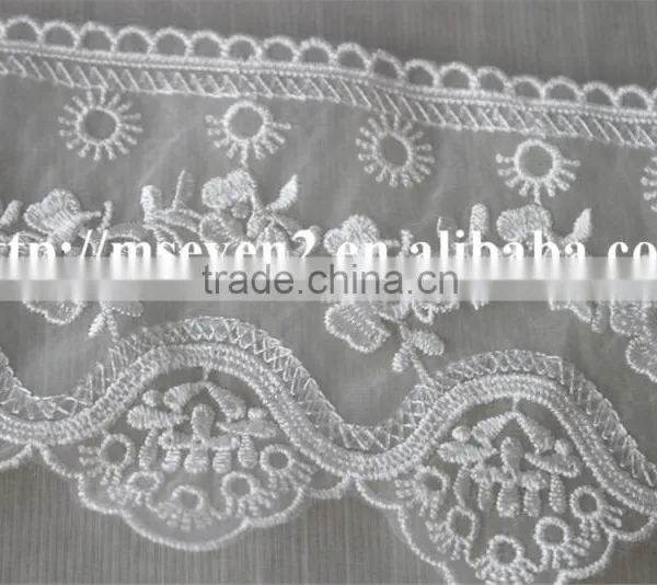 Good Price 9cm Natural Tulle Polyester Lace Fabric for Sale photo-3