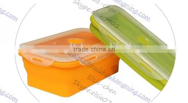 Silicone Outdoor Food Box Silicone Collapsible Outdoor Food Box Silicone NON Leaking Food Box photo-5