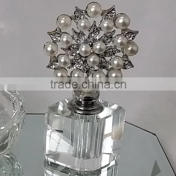 Jewelled Empty Crystal Perfume Bottle & Trinket Box With Mirror Tray photo-2