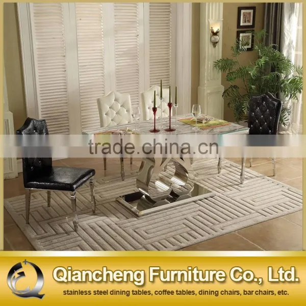 Metal Heart-Shaped Leg Marble Table Chair photo-6