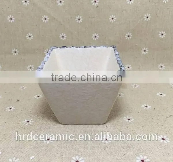China Manufacturer Stocked White Porcelain Square Ceramic Dish photo-3