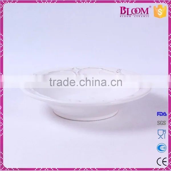 White Ceramic Small Dry Fruit Decoration Tray photo-2