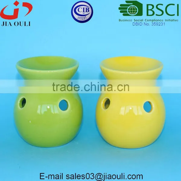 7.8cm Cheap small glazed Ceramic Essential oil burner different colors