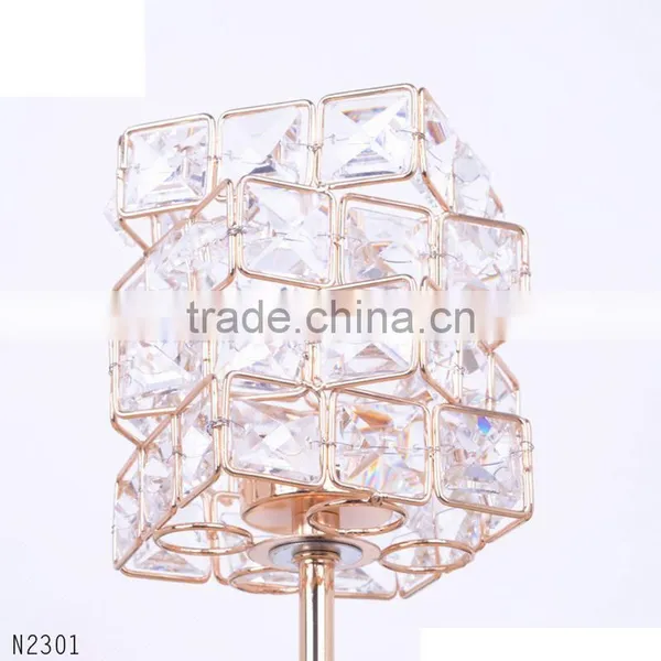 New Arrival The Cube Shaped Crystal Candlestick Metal Plated Candle Holder Stand for Home Decor photo-3