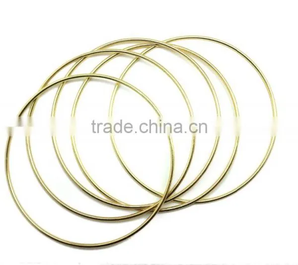 Round Ring With High Quality Butt Welded, Bright Brass Color Metal O Ring, Steel Wire Rings ID 10" photo-3