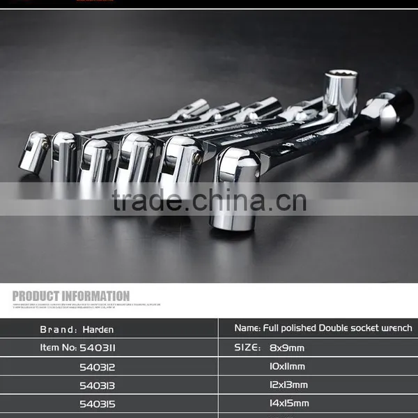 Double Socket Wrench Chrome Vandium Steel Spanner Wrench Tool photo-5