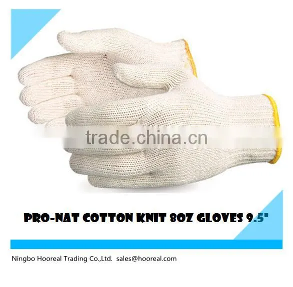 PRO -NAT WHITE POLY COTTON STRING KNIT 8OZ MED-LARGE SEAMLESS WORK GLOVES