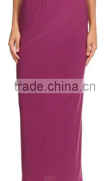 China Clothes 95% Polyester 5% Spandex Fabric Solid Long Coral Skirt Fancy Long Skirts photo-3