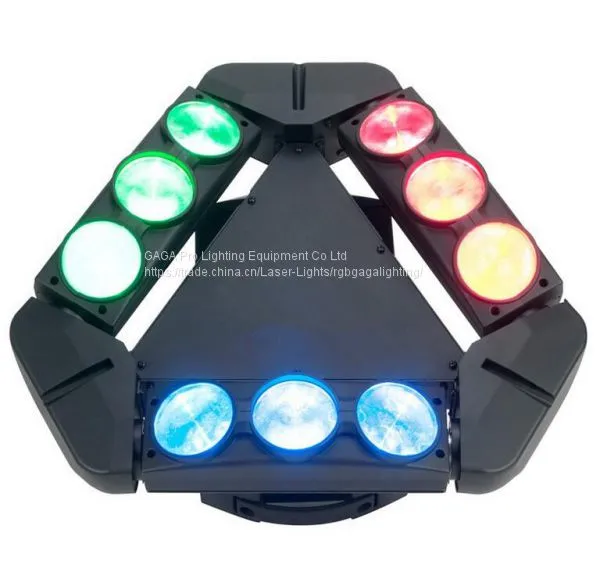 RGBW 4in1 9 Heads LED Spider Moving Head Beam Light photo-3