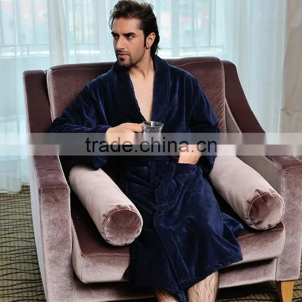 Men's 100%cotton Velour Robe,Bathrobe,bath Gown,sleepwear,nightwear photo-2