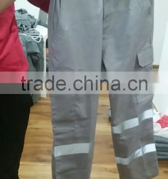 hi Vis 100% Cotton Safety Workwear Trousers Reflective Work Pants photo-3