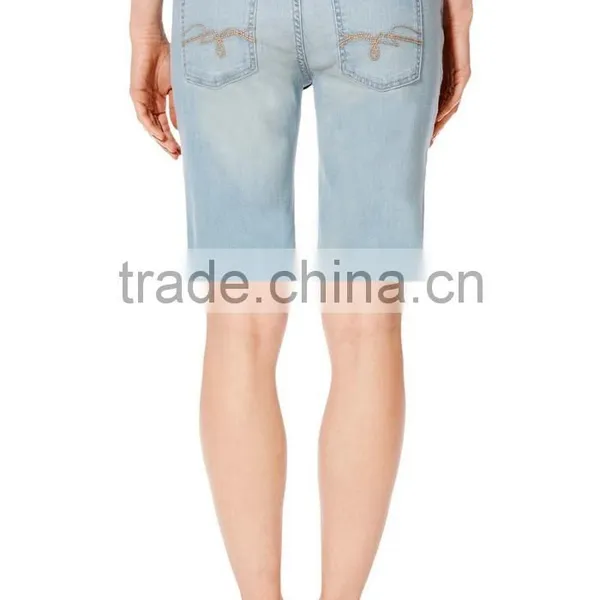 Wholesale Light Wash Girl Casual Shorts Denim Shorts Cotton Shorts Women photo-4