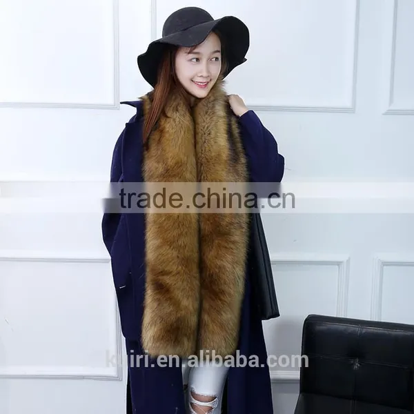 Womens Fur Scarfs Fashionable Luxury Runway Show 200cm Long Faux Fur Fox Fur Stole Collar Strip Patchwork Pashmina Scarf photo-3
