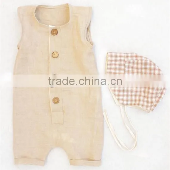 Button-up Linen Baby Boy Romper Summer Toddler Clothing Trendy Baby Clothes Modern Designs photo-3