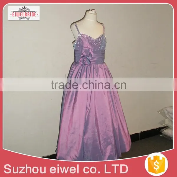 Purple Spaghetti Strap Flower Girl Dress for 10 Years Girl photo-2