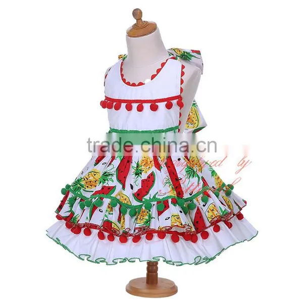 Watermelon Spanish Flower Girl Dress With Bonnet and Knickers photo-2