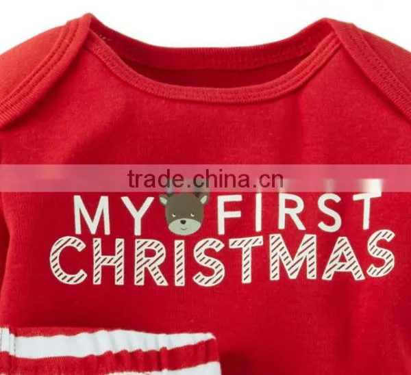 Sunshineangel 2015 Red Stripe New Christmas Cotton Baby Girls Romper Suits photo-2